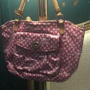 Coach Op art coach bag color: pink (leather) handbag